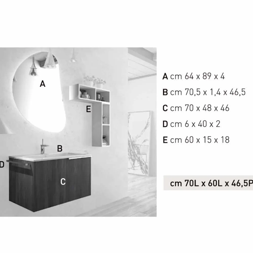 Viadurini Bathroom Badmöbel Hängend-Design Hängende Badezimmerkomposition made in Italy, Triest