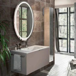 Viadurini Bathroom Badmöbel Hängend-Design Hängende Badezimmerkomposition aus Ecowood, Genova