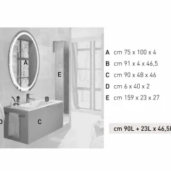 Viadurini Bathroom Badmöbel Hängend-Design Hängende Badezimmerkomposition aus Ecowood, Genova