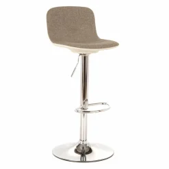 Viadurini Living Küchenhocker-Design Hocker mit Gaslift aus Stoff und verchromtem Metall, 2 Stück - Chrom