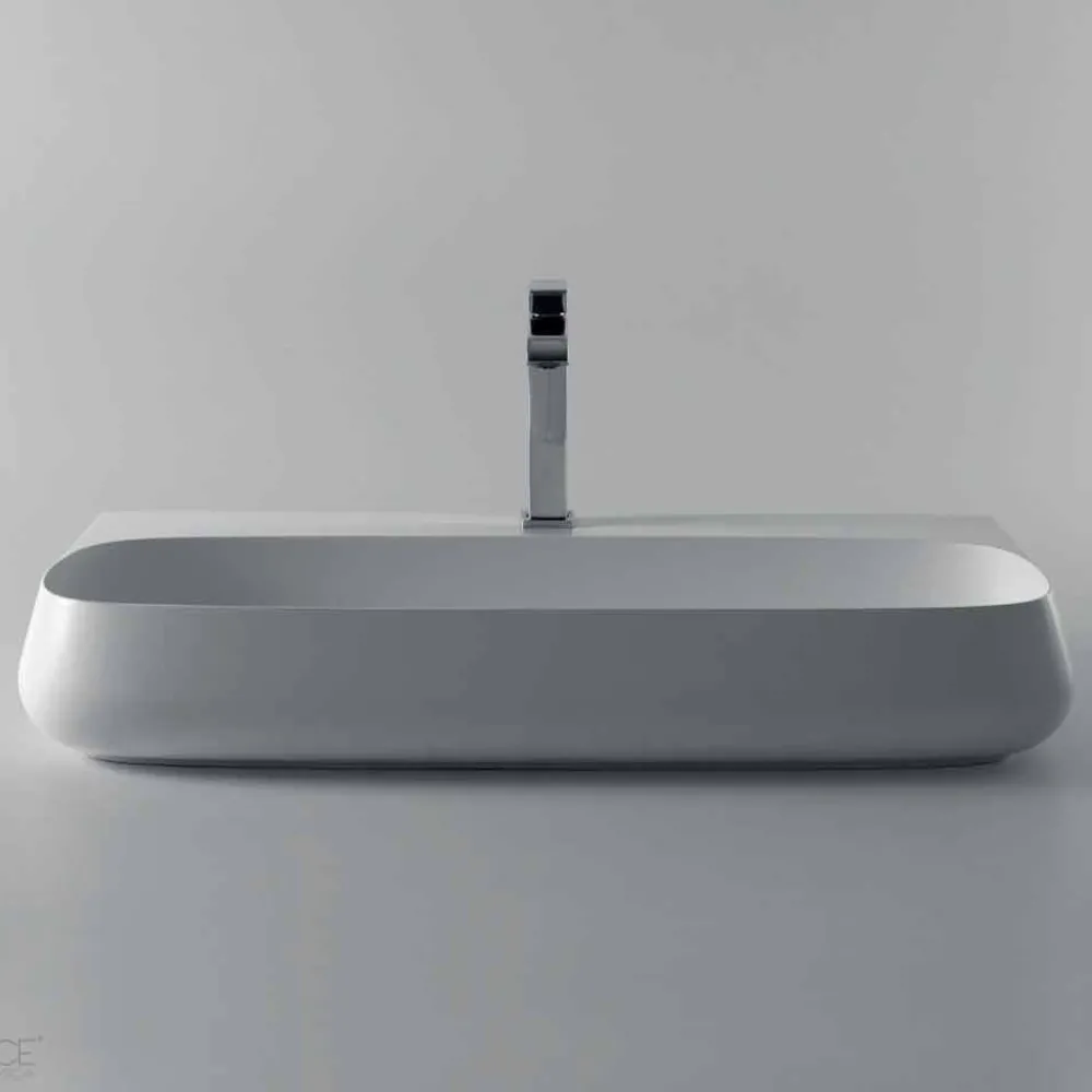 Viadurini Bathroom Keramikwaschbecken-Design Keramik Arbeitsplatte L 90 cm Spüle, hergestellt in Italien, Gais