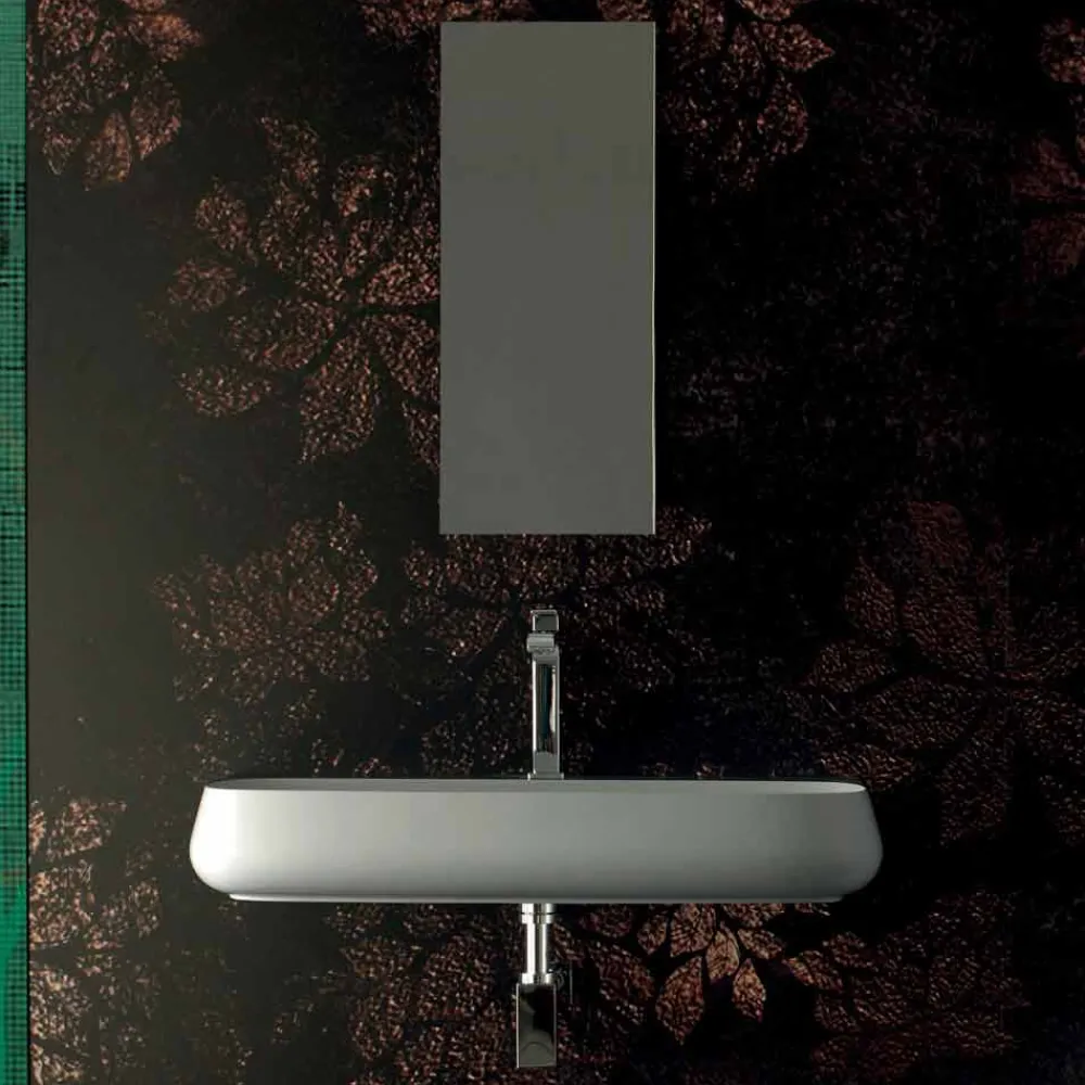 Viadurini Bathroom Keramikwaschbecken-Design Keramik Arbeitsplatte L 90 cm Spüle, hergestellt in Italien, Gais