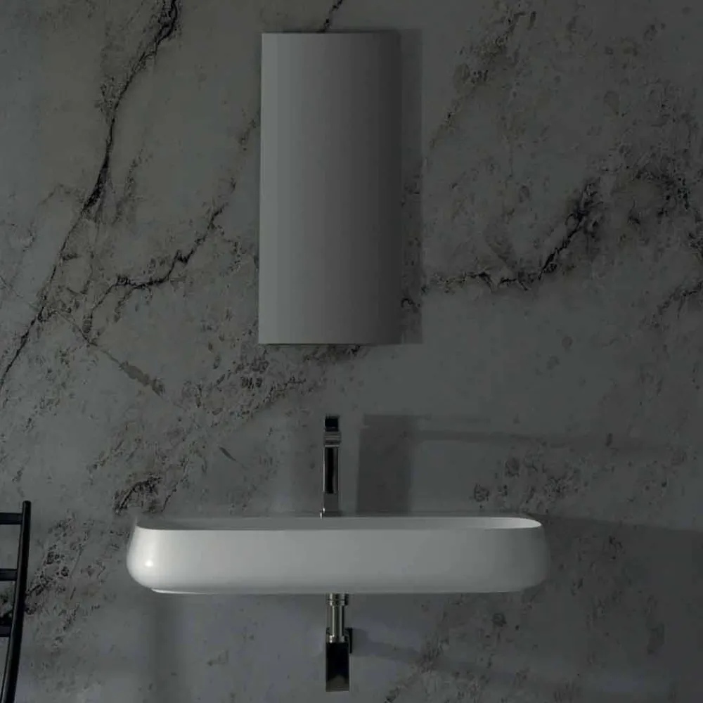 Viadurini Bathroom Keramikwaschbecken-Design Keramik Arbeitsplatte L 90 cm Spüle, hergestellt in Italien, Gais