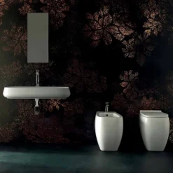 Viadurini Bathroom Keramikwaschbecken-Design Keramik Arbeitsplatte L 90 cm Spüle, hergestellt in Italien, Gais