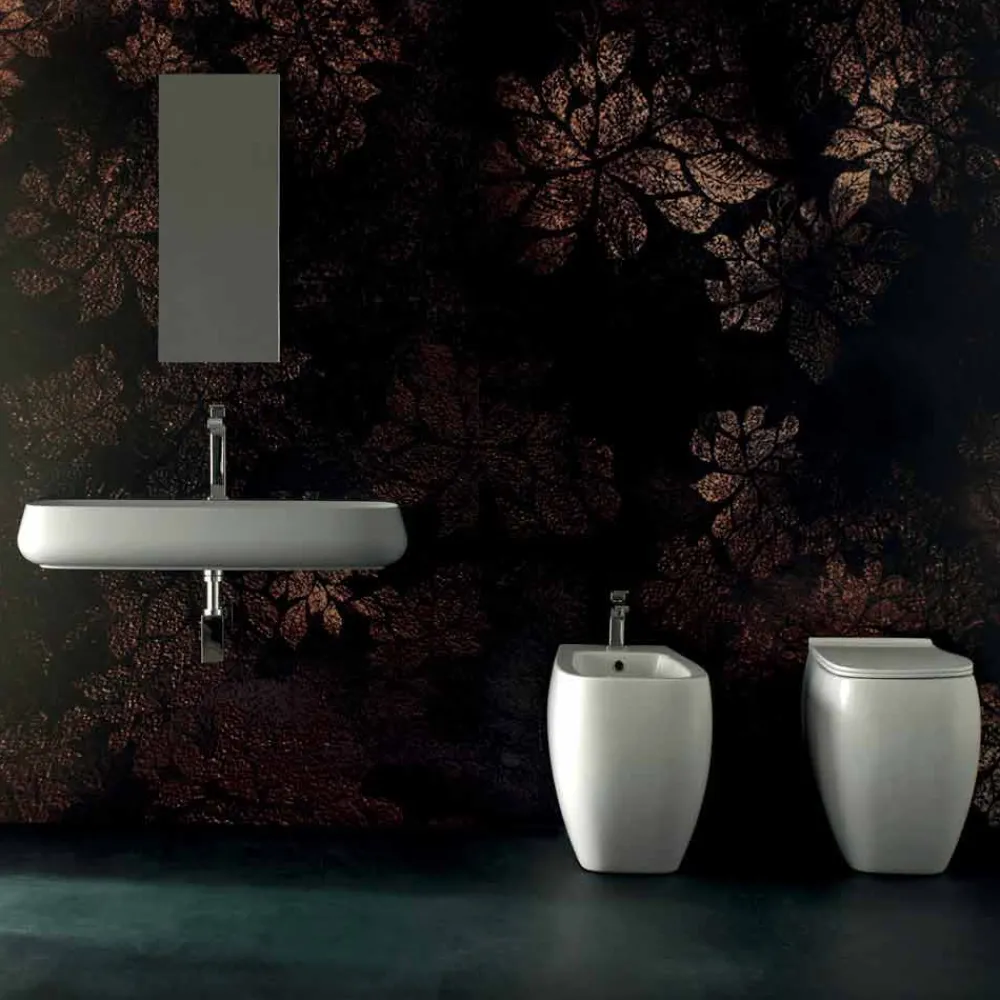 Viadurini Bathroom Keramikwaschbecken-Design Keramik Arbeitsplatte L 90 cm Spüle, hergestellt in Italien, Gais