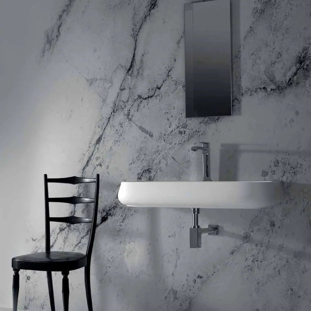 Viadurini Bathroom Keramikwaschbecken-Design Keramik Arbeitsplatte L 90 cm Spüle, hergestellt in Italien, Gais