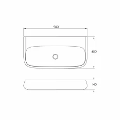 Viadurini Bathroom Keramikwaschbecken-Design Keramik Arbeitsplatte L 90 cm Spüle, hergestellt in Italien, Gais
