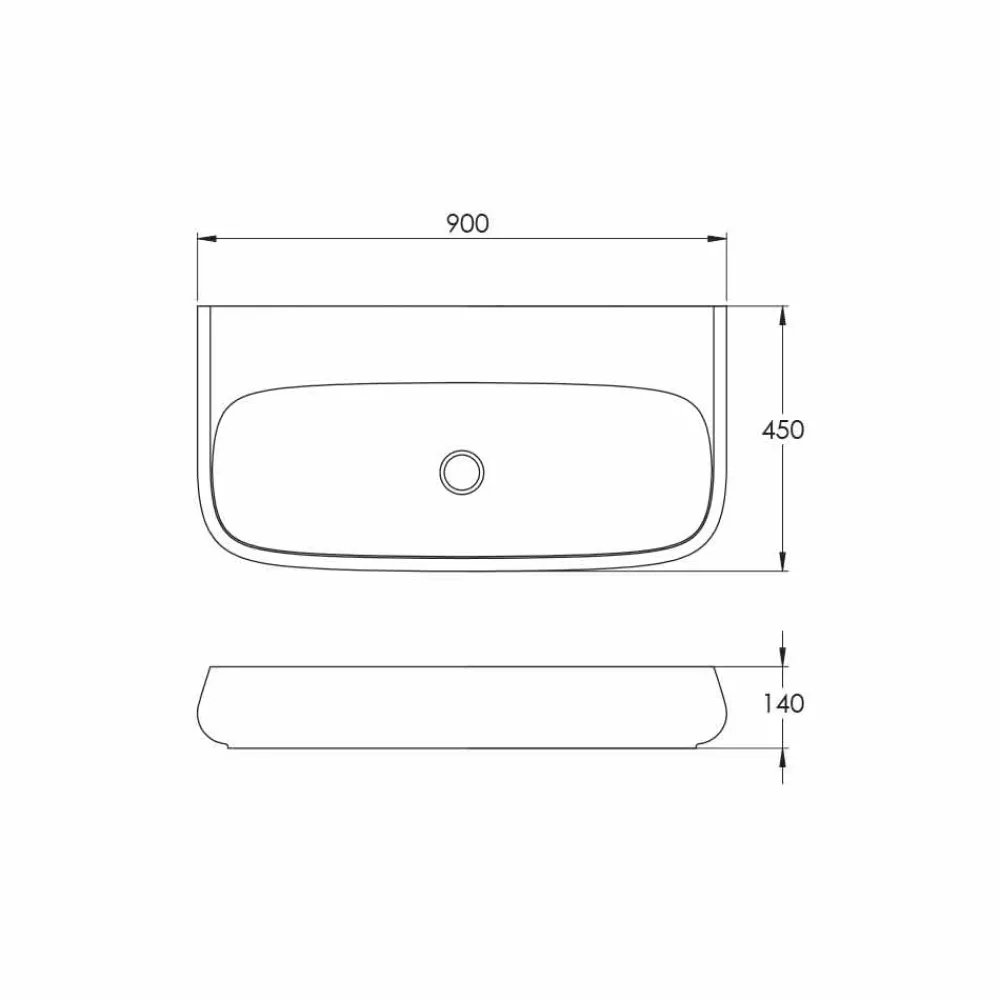 Viadurini Bathroom Keramikwaschbecken-Design Keramik Arbeitsplatte L 90 cm Spüle, hergestellt in Italien, Gais