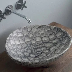 Viadurini Bathroom Farbige Waschbecken-Design Keramik Aufsatzwaschtisch made in Italy Animals