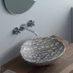 Viadurini Bathroom Farbige Waschbecken-Design Keramik Aufsatzwaschtisch made in Italy Animals