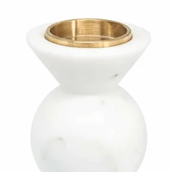 Viadurini Living Kerzenständer-Design Kerzenhalter aus Messing und weißem Carrara-Marmor Made in Italy - Bevis