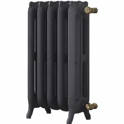 Viadurini Radiators Heizkörper-Design Kühler 5 glatte Elemente aus Gusseisen vom Boden bis 914 W - Barock