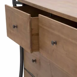 Viadurini Living Kommoden-Design Kommode mit 5 Schubladen aus Tannenholz und Eisen - Doran