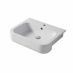 Viadurini Bathroom Keramikwaschbecken-Design Konsole Wand und Wandeinsatz L 60 in Keramik Riardo