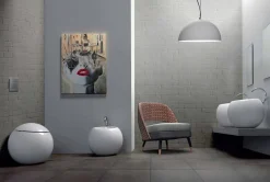 Viadurini Bathroom Wc-Design kugelförmige Toilettenvase aus Keramik Made in Italy Fanna