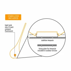 Myyour Design Beleuchtung-Design Kunststofflampe mit leuchtender Blumenvase - Ampulle von