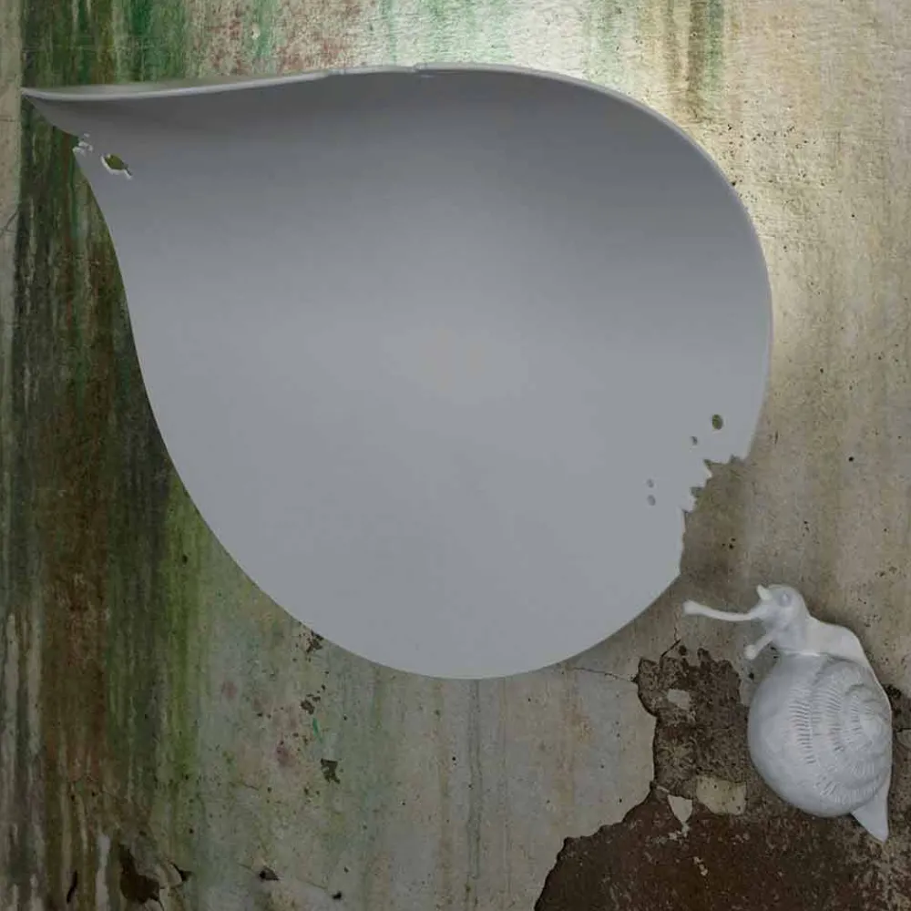 Viadurini Lighting Design Wandleuchten-Design Leaf Wandleuchte aus weißer Keramik und Schnecke - Schneckendekoration