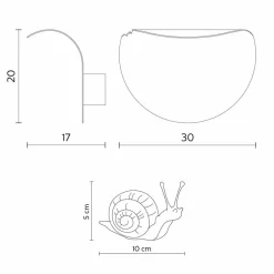 Viadurini Lighting Design Wandleuchten-Design Leaf Wandleuchte aus weißer Keramik und Schnecke - Schneckendekoration