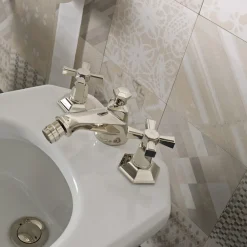 Viadurini Bathroom Bidetarmaturen-Design 3-Loch-Bidet-Wasserhahn aus Messing im Vintage-Stil Made in Italy - Silvana