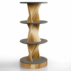 Viadurini Living Wandregale-Design Möbel aus Holz mit runden Regalen in Gres Made in Italy - Aspide