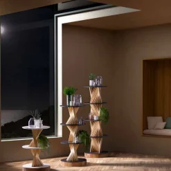 Viadurini Living Wandregale-Design Möbel aus Holz mit runden Regalen in Gres Made in Italy - Aspide