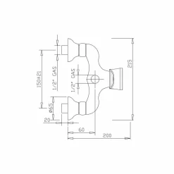Viadurini Taps Duscharmaturen-Design Mixer für Außendusche aus Messing Made in Italy - Neno
