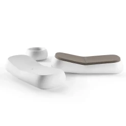 Viadurini in the Garden Sonnenliegen-Design Outdoor Chaiselongue aus weißem Polyethylen Made in Italy - Ervin