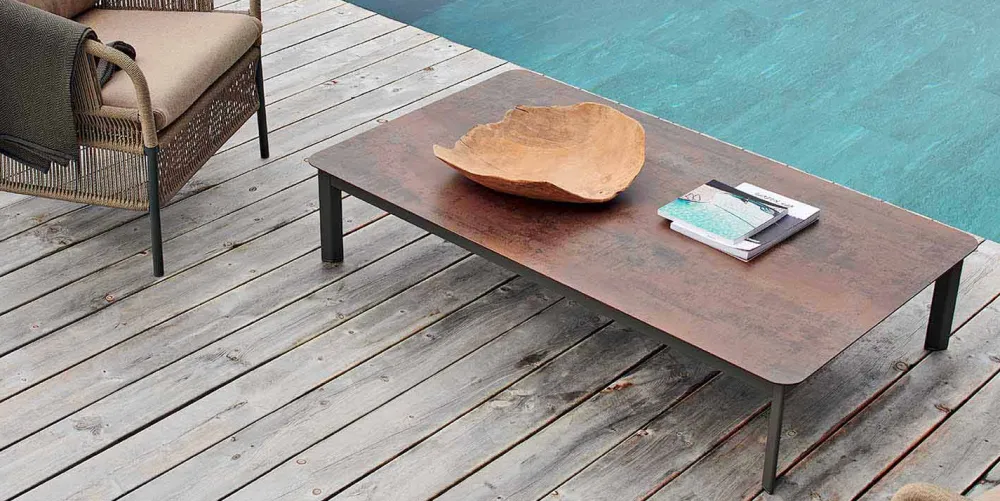 Varaschin Garten Beistelltisch-Design Outdoor-Couchtisch aus lackiertem Aluminium System