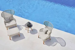 Varaschin Sitzsäcke|Sitzsäcke-Design Outdoor-Fußstütze aus gepolstertem Stoff Emma