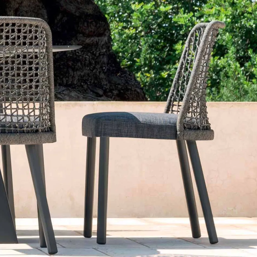 Varaschin Gartenstühle Metall-Design Outdoor-Stuhl aus Stoff und Aluminium Emma