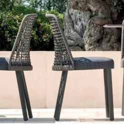 Varaschin Gartenstühle Metall-Design Outdoor-Stuhl aus Stoff und Aluminium Emma