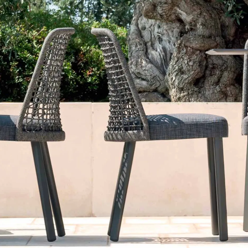 Varaschin Gartenstühle Metall-Design Outdoor-Stuhl aus Stoff und Aluminium Emma