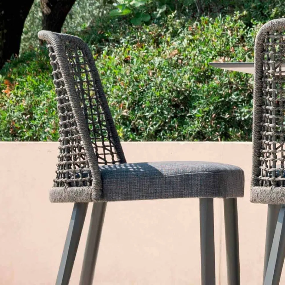 Varaschin Gartenstühle Metall-Design Outdoor-Stuhl aus Stoff und Aluminium Emma