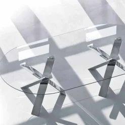 Viadurini Living Esstische Nach Mass|Esstisch Oval-Design oval Tisch in Kristall 220x120cm hergestellt in Italien, Baum