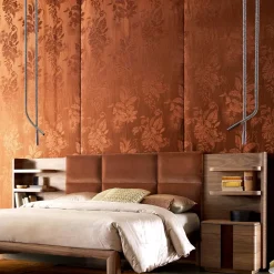 Grilli Design Kronleuchter-Design Pendellampe aus Leder und Metall Snake made Italy