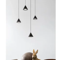 Viadurini Lighting Designer Pendelleuchten-Design Pendelleuchte 5 oder 7 Lichter Schwarzer Aluminiumdraht - Mercado