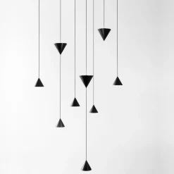 Viadurini Lighting Designer Pendelleuchten-Design Pendelleuchte 5 oder 7 Lichter Schwarzer Aluminiumdraht - Mercado