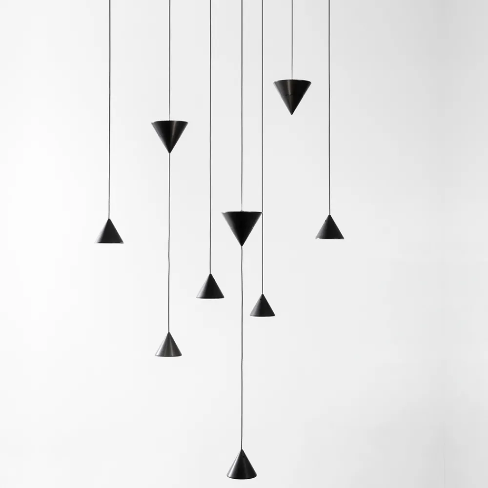 Viadurini Lighting Designer Pendelleuchten-Design Pendelleuchte 5 oder 7 Lichter Schwarzer Aluminiumdraht - Mercado