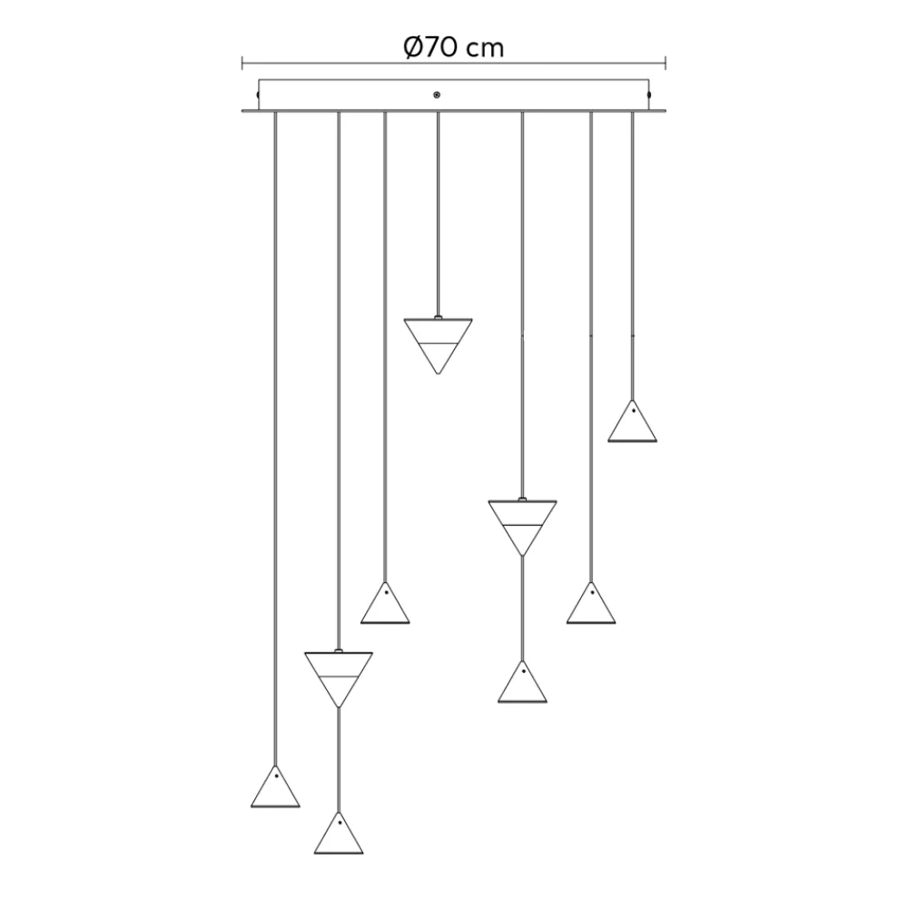 Viadurini Lighting Designer Pendelleuchten-Design Pendelleuchte 5 oder 7 Lichter Schwarzer Aluminiumdraht - Mercado