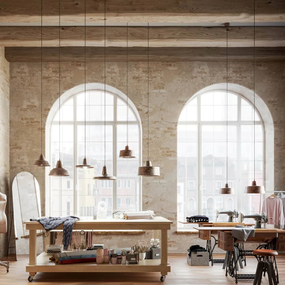 Il Fanale Pendelleuchten Vintage-Design Pendelleuchte aus antiquierten Eisen Virginia Model