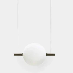 Il Fanale Moderne Pendelleuchten-Design Pendelleuchte aus Glas und Messing mit LED-Licht, 3 Größen - Alma von