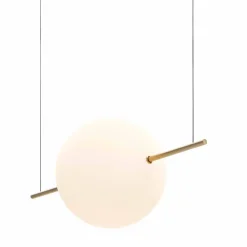 Il Fanale Moderne Pendelleuchten-Design Pendelleuchte aus Glas und Messing mit LED-Licht, 3 Größen - Alma von