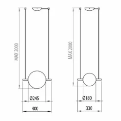 Il Fanale Moderne Pendelleuchten-Design Pendelleuchte aus Glas und Messing mit LED-Licht, 3 Größen - Alma von