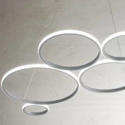 Viadurini Lighting Designer Pendelleuchten-Design Pendelleuchte für Wohnzimmer in Silber oder Gold Metall - Olimpo