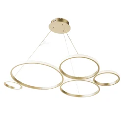 Viadurini Lighting Designer Pendelleuchten-Design Pendelleuchte für Wohnzimmer in Silber oder Gold Metall - Olimpo