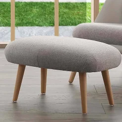 Viadurini Sitzsäcke|Sitzsäcke-Design Pouf aus Stoff mit massivem Buchenholz-Basis Arezzo