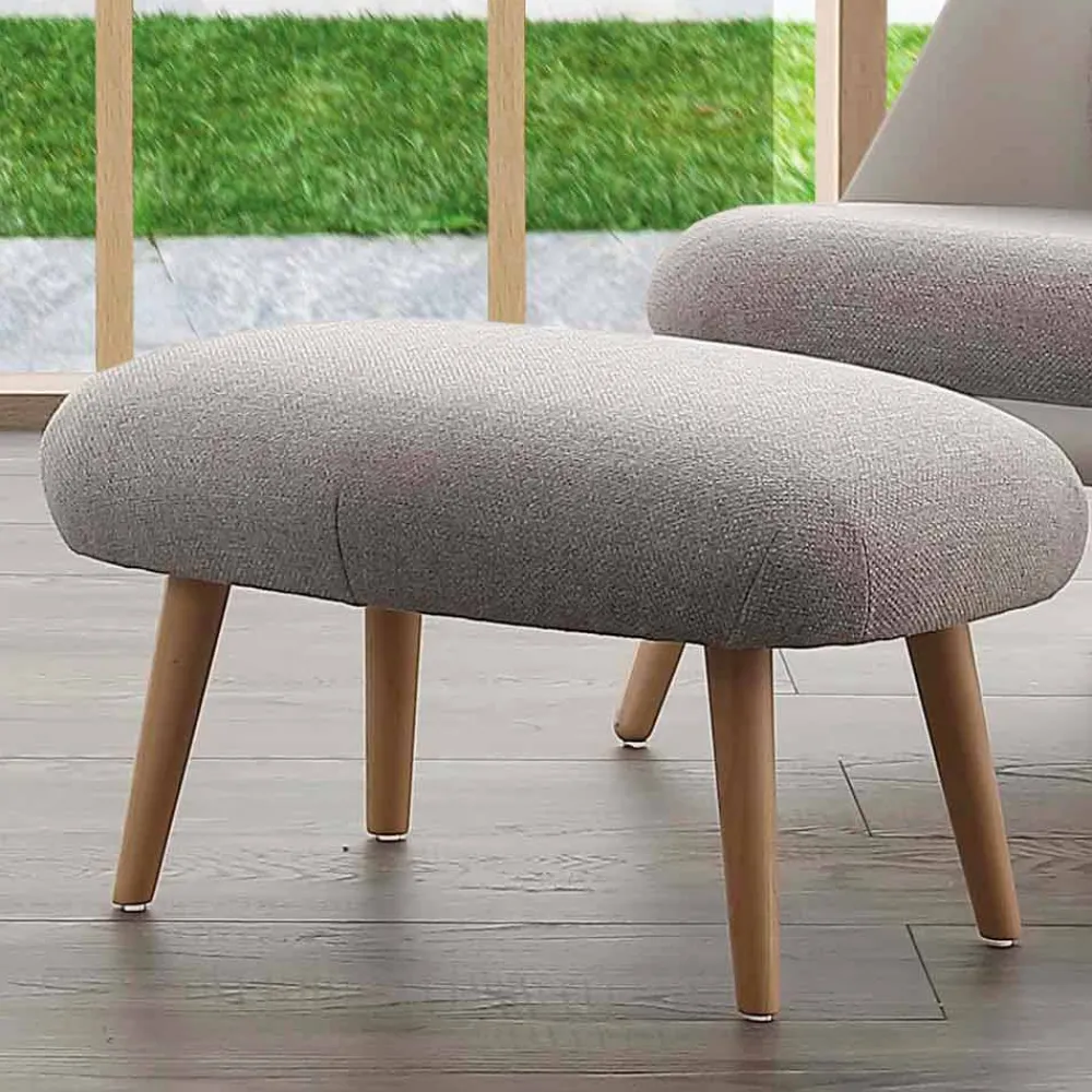 Viadurini Sitzsäcke|Sitzsäcke-Design Pouf aus Stoff mit massivem Buchenholz-Basis Arezzo
