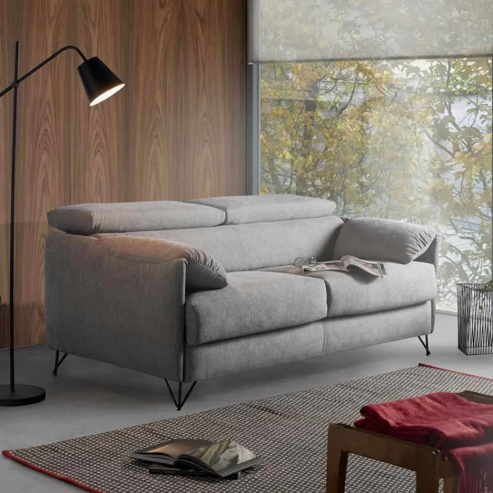 Viadurini Italian Sofas Moderne Schlafsofas-Design Schlafsofa aus abnehmbaren Stoff made in Italy Vittorio