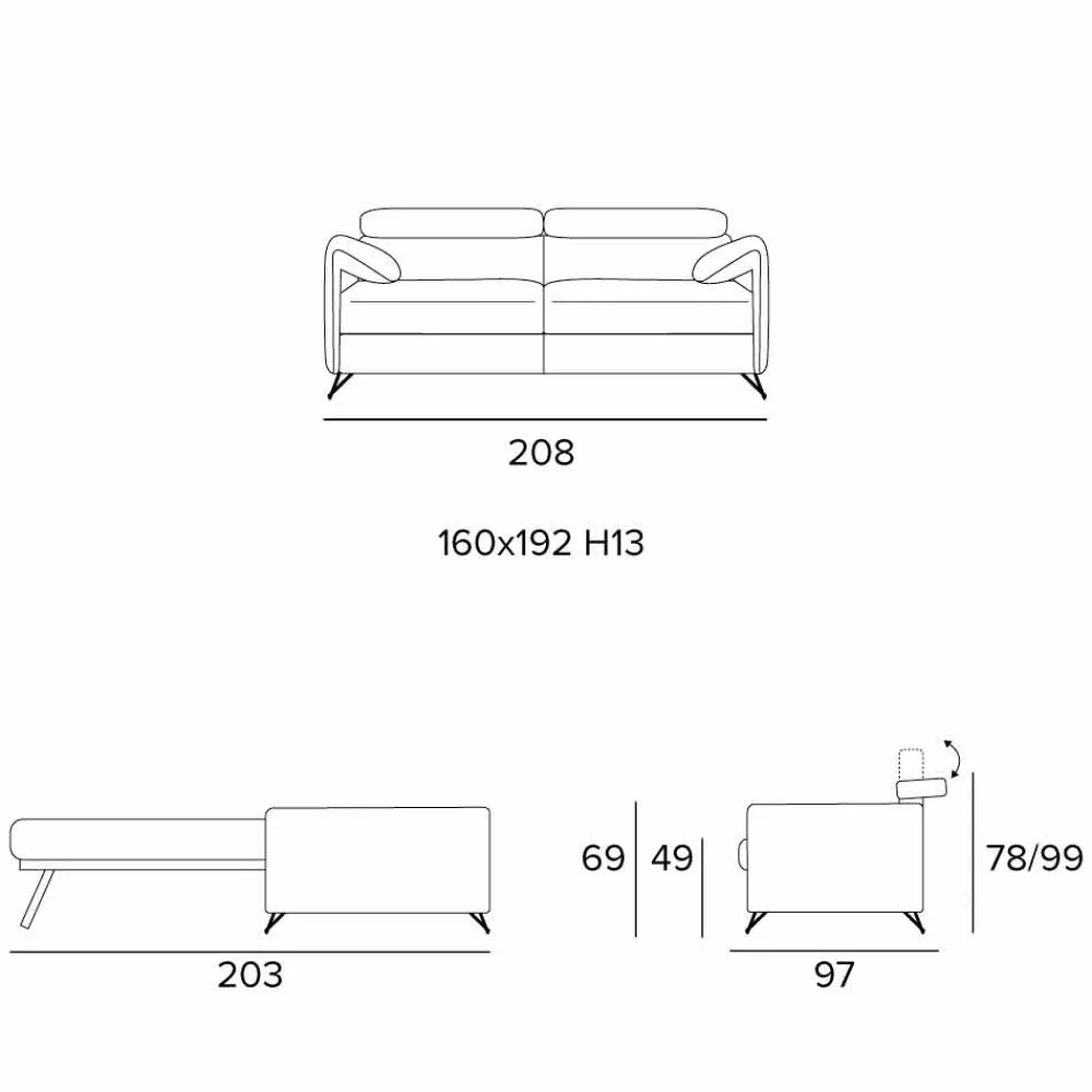 Viadurini Italian Sofas Moderne Schlafsofas-Design Schlafsofa aus abnehmbaren Stoff made in Italy Vittorio