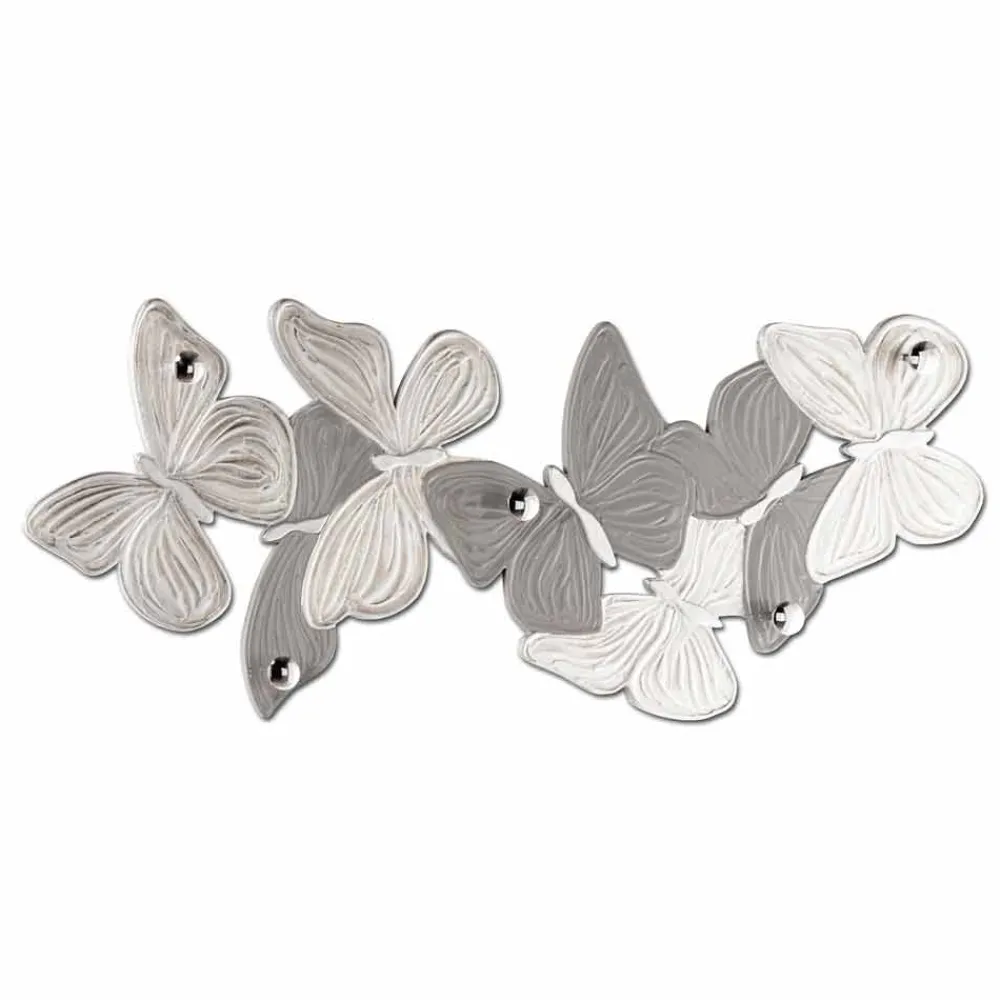 Viadurini Decor Wandgarderobe-Design Schmetterlingen-Wandgarderobe mit fünf Knöpfen made in Italy Brice